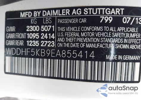 2014 Mercedes-Benz E 350 из США, поврежденный, VIN WDDHF5KB9EA855414